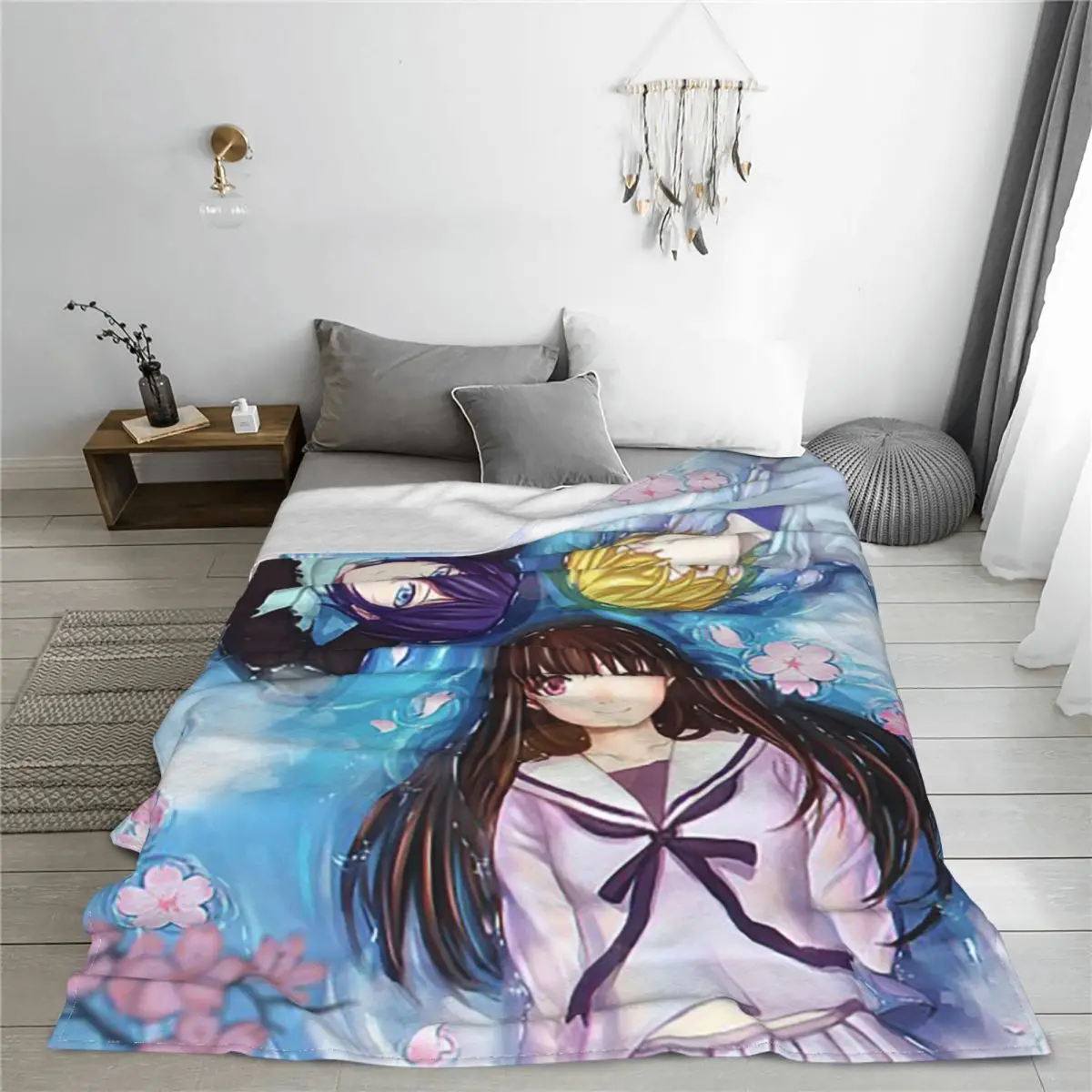 Anime Noragami Yato Yukine Hiyori Fleece Blankets cartoon cute Awesome Throw Blanket for Sofa Bedding Lounge 125*100cm Rug Piece