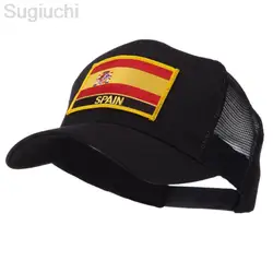 Spain Flag Embroidery Logo Patch Plain Mesh Baseball Cap Adjustable Snapback Hats Women Men Trucker Streetwear Dad Hat