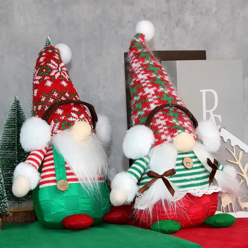 Decoraciones de gnomos de Navidad para el hogar, estatuilla enana sin rostro, decoración de gnomos de Navidad, muñeca enana de Interior de vacaciones, adornos para