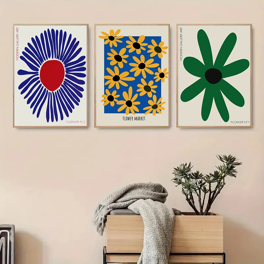 Abstract Mio Flowers Wall Art Posters Gallery Prints Canvas Decorative Painting Wall Decoration Mural Pictures Living Room Decor