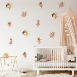 Cartoon Beautiful Fairy Wall Stickers for Kids Room Baby Girls Nursery Room Bedroom Decoration Art Decals Cute Elves Stickers
