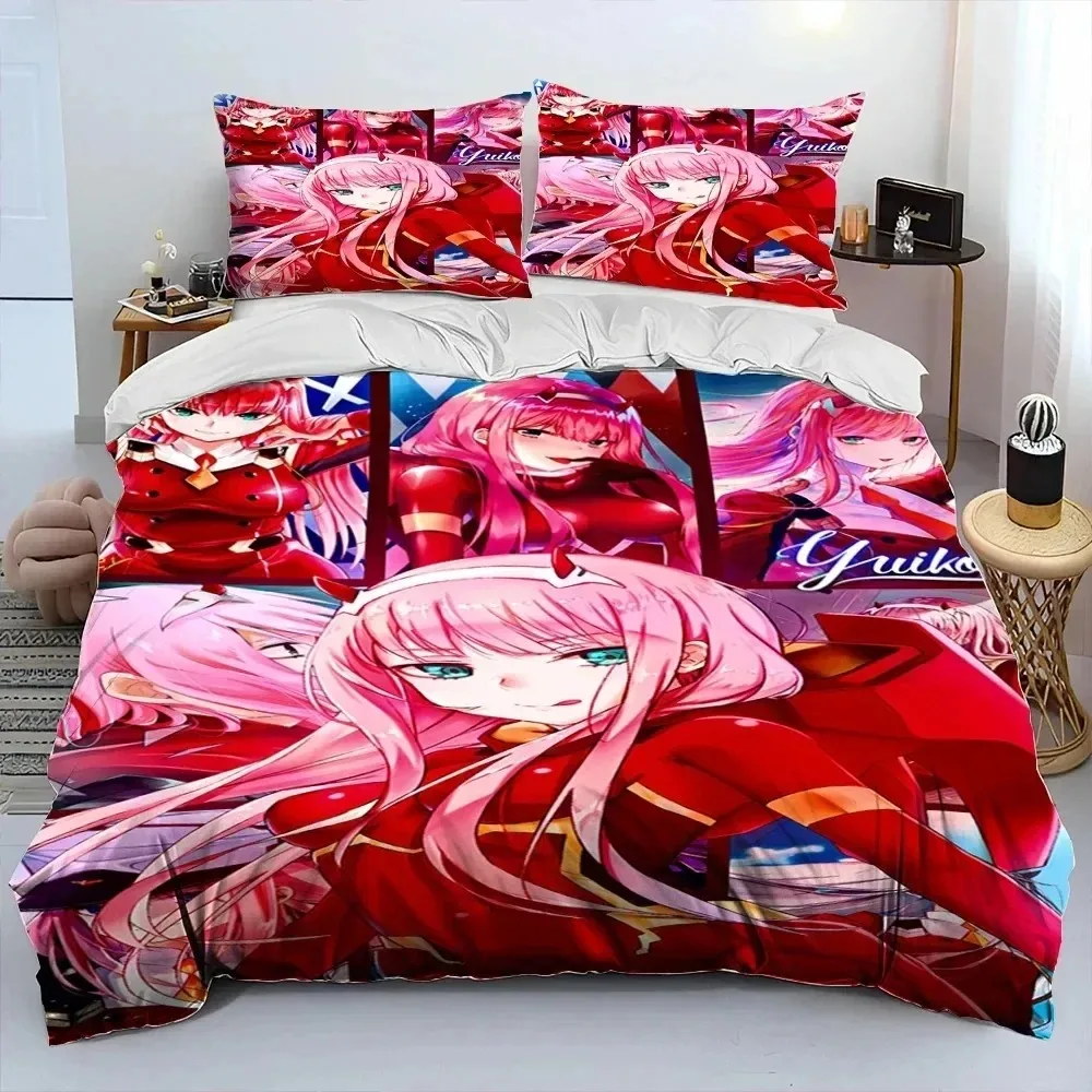 

Zero Two DARLING In The FRANXX Anime Bedding Set Duvet Cover Bed Set Quilt Cover Pillowcase Comforter king Queen Size Boys Adult