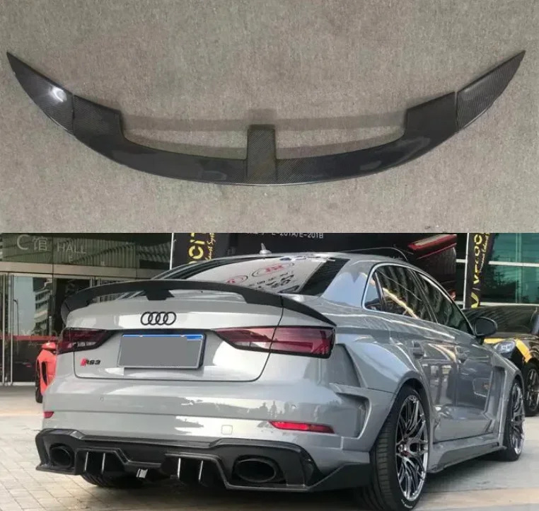 

CARBON FIBER REAR WING TRUNK LIP TAIL SPOILER FOR Audi A3 S3 SLINE RS3 2014 2015 2016 2017 2018 2019 2020