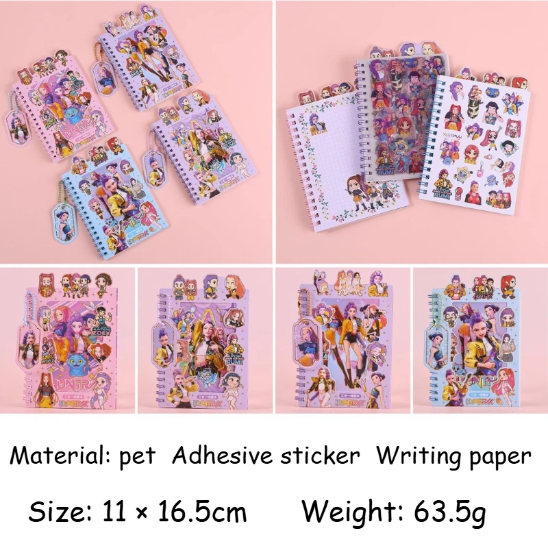New K-pop Anime Girl group 3-in-1 Coil Notebook Stickers DIY Journal Material Phone Case Decor Stickers Stationery Gift for Fans