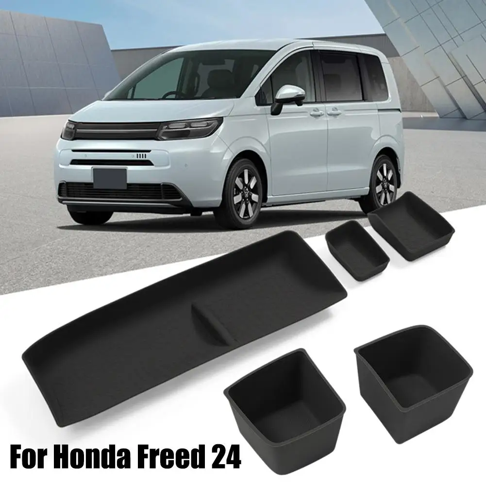 5pcs For 24 Honda Freed Silicone Anti-slip Mat 3pcs Instrument Panel Storage Tray+2pcs Cup Holder Car Interior Storage Part E5Z3