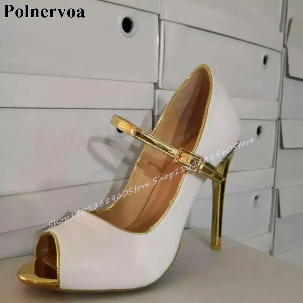 Zapatos de tacón alto finos y elegantes blancos con estilo Para Mujer, Zapatos con hebilla y punta abierta, Zapatos de moda Para Mujer 2025