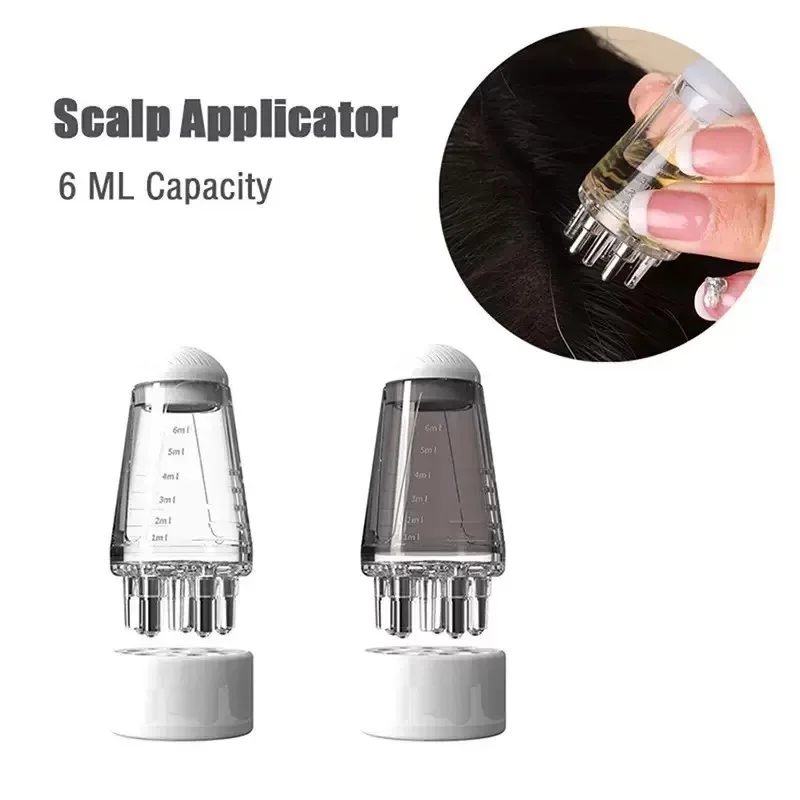 1/2/3/4pcs Scalp Applicator Hair Regrowth & Styling Solution Guide Comb Hexagon Head Oil Roller Ball Massage Comb Massage Tools