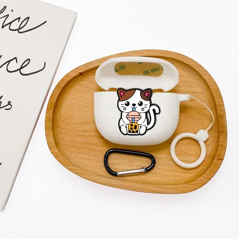 Cartoon Case For EDIFIER Lolli Clip / NeoDots / Air X Case Zero Clip cute dog/cat/flower Silicone Anti-drop Earphone cover shiny