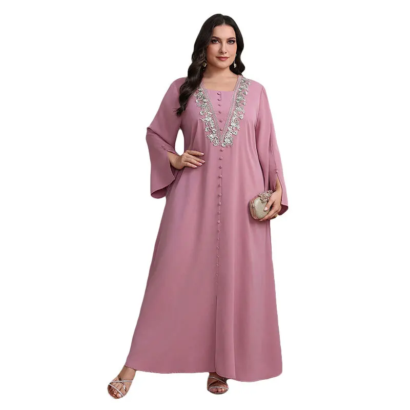 Muslim decal casual women's clothing Middle East Arabic robe elegant ethnic women's plus-size jumpsuit, new high-end classic lux