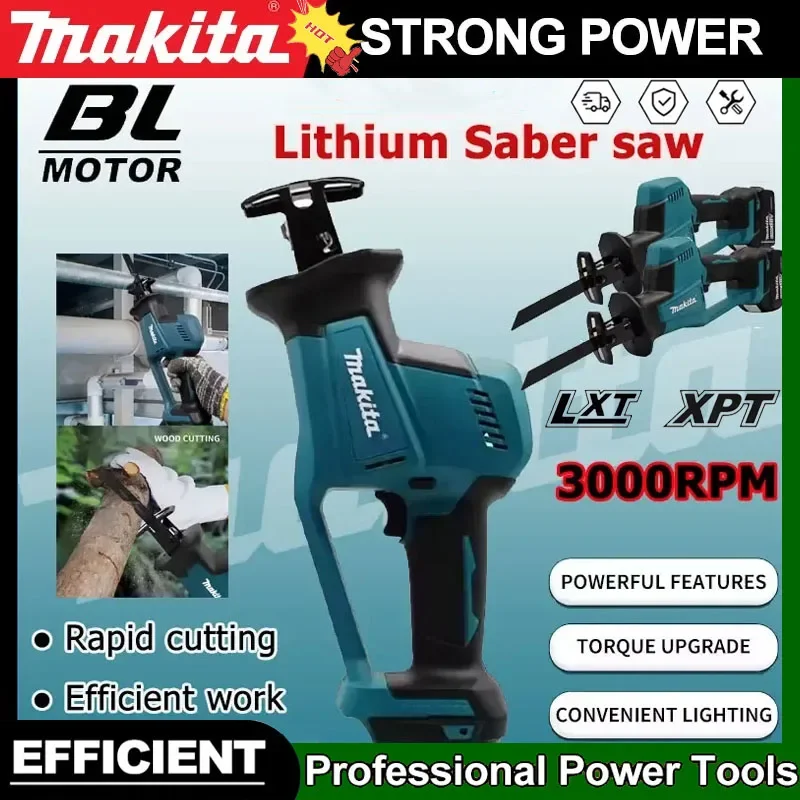 

Makita DJR189 Electric Reciprocating Saw 18V Cordless Brushless Rechargeable Wood Metal Cutting Saw Portable Saw Power Tool
