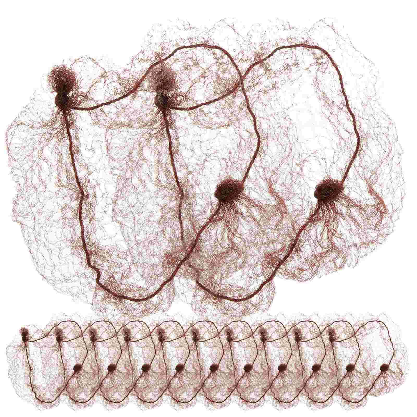 

50 Pcs Hair Accessories Net Professional Nets Bun Ballet Mesh Bank Dancer Nylon Brown