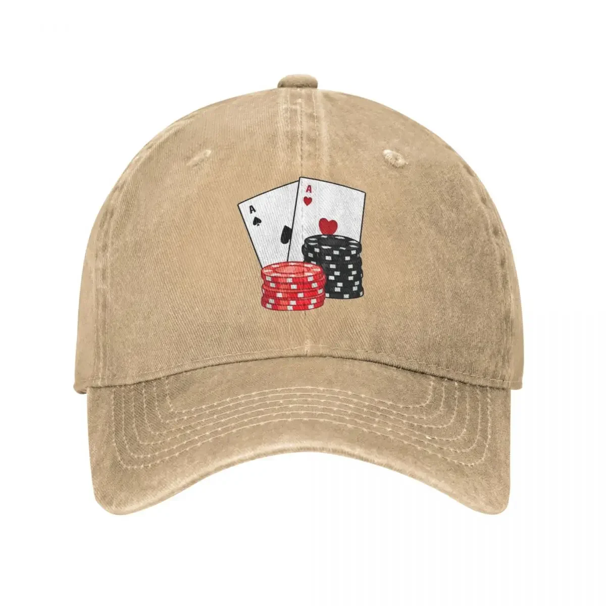 Poker Cards Denim Baseball Cap Chips Hippie Hip Hop Hats Cheap Male Streetwear Print Baseball Caps