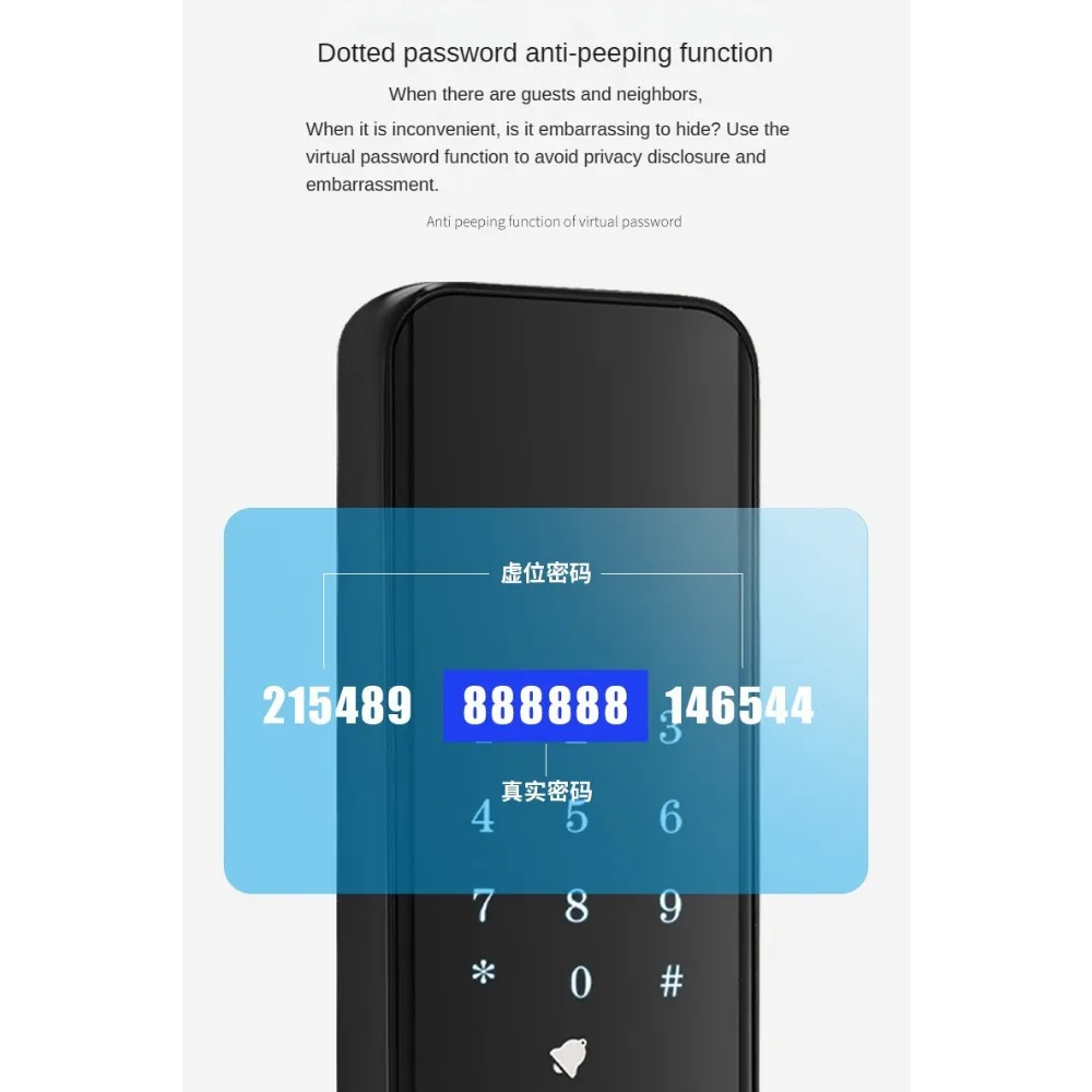 Imagem -04 - Versão Inglesa Graffiti Fingerprint Lock Tuya Smart Lock Senha de Bloqueio com Corpo para Apartamentos