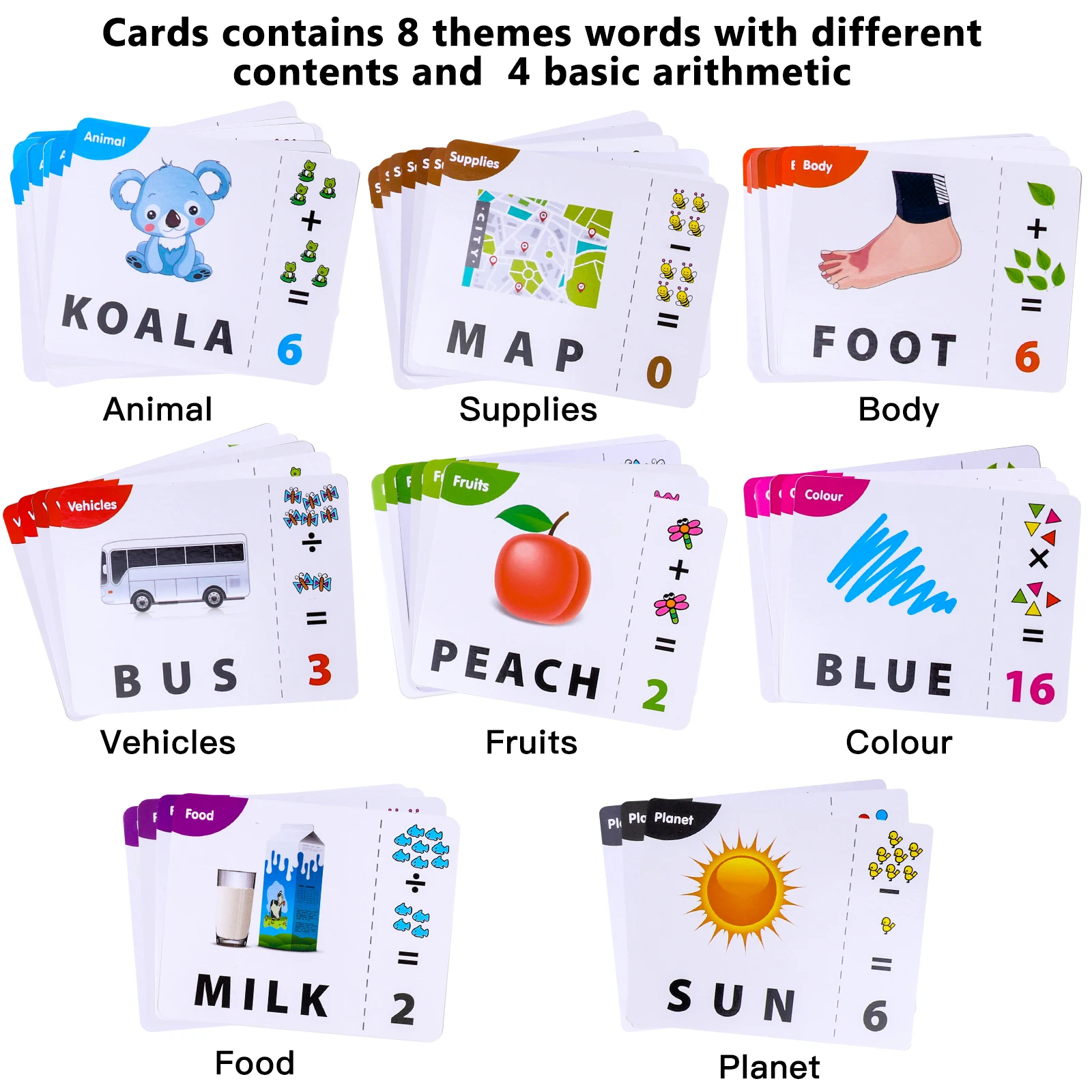 2 in 1 Learning Toy Letter and Number Games for Early Education Letter Recognition Word Card Spelling Toy Gift Children 3+ Years