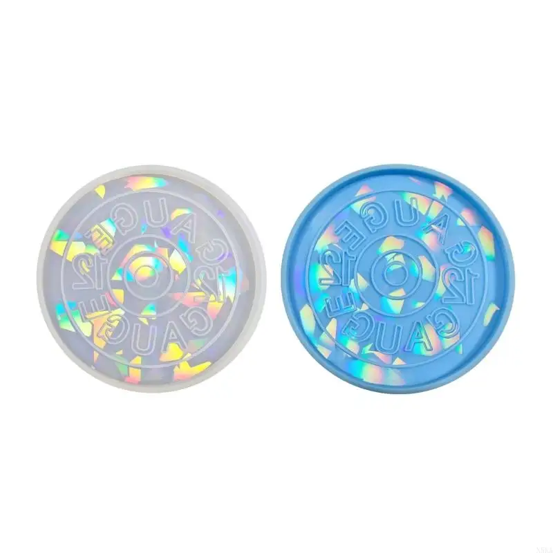 

N5KA Silicone Molds Round Cup Pad Molds Letter Pattern Epoxy Resin Molds