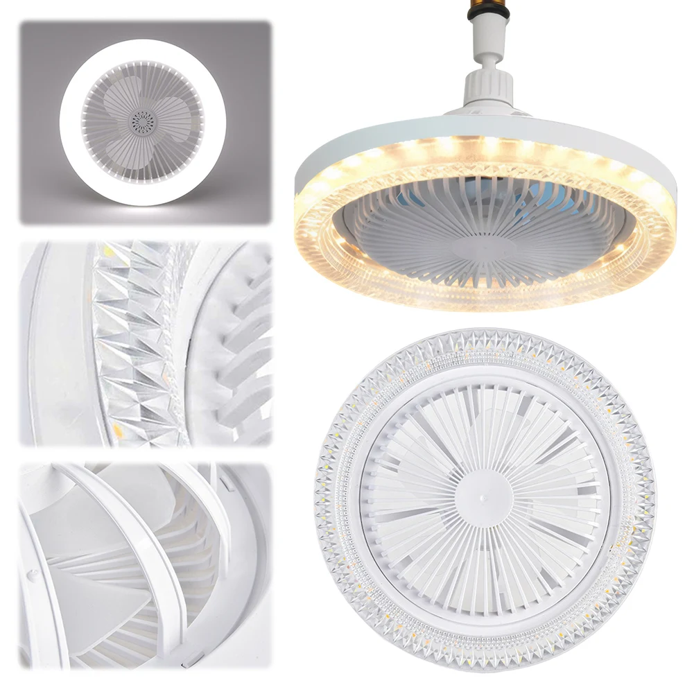 E26/E27ソケットシーリングファンライト3000K/4000K/6000K 50W LED交換用電球/シーリングファン（ポーチ、オフィス、ガレージ、レストラン用）