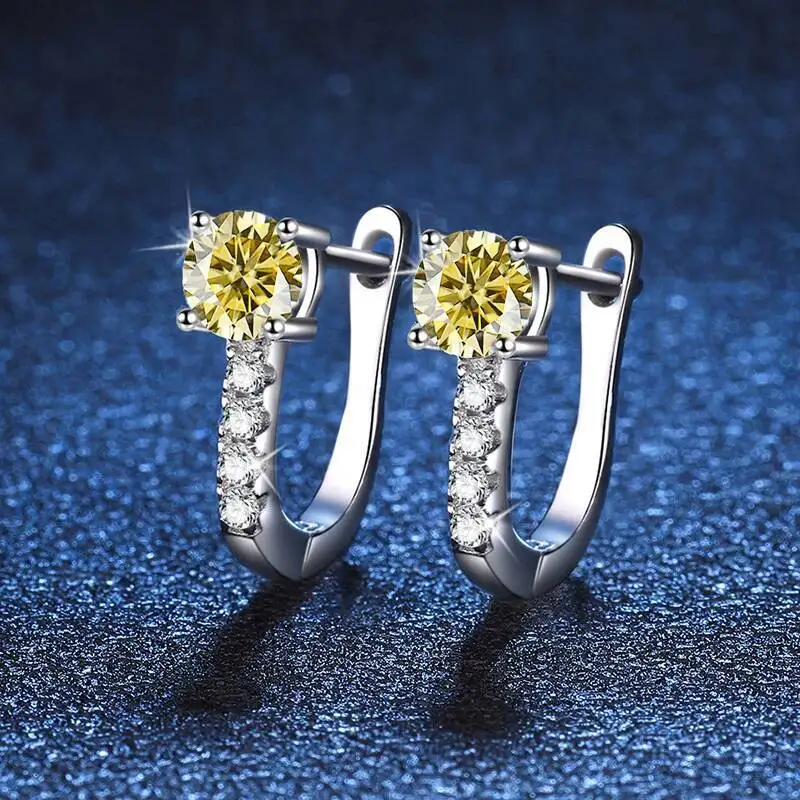 

GRA Certificates 100% Real Moissanite 925 Sterling Silver D VVS1 Pass Diamond Tester Pen Moissanite Stud Earrings For Women