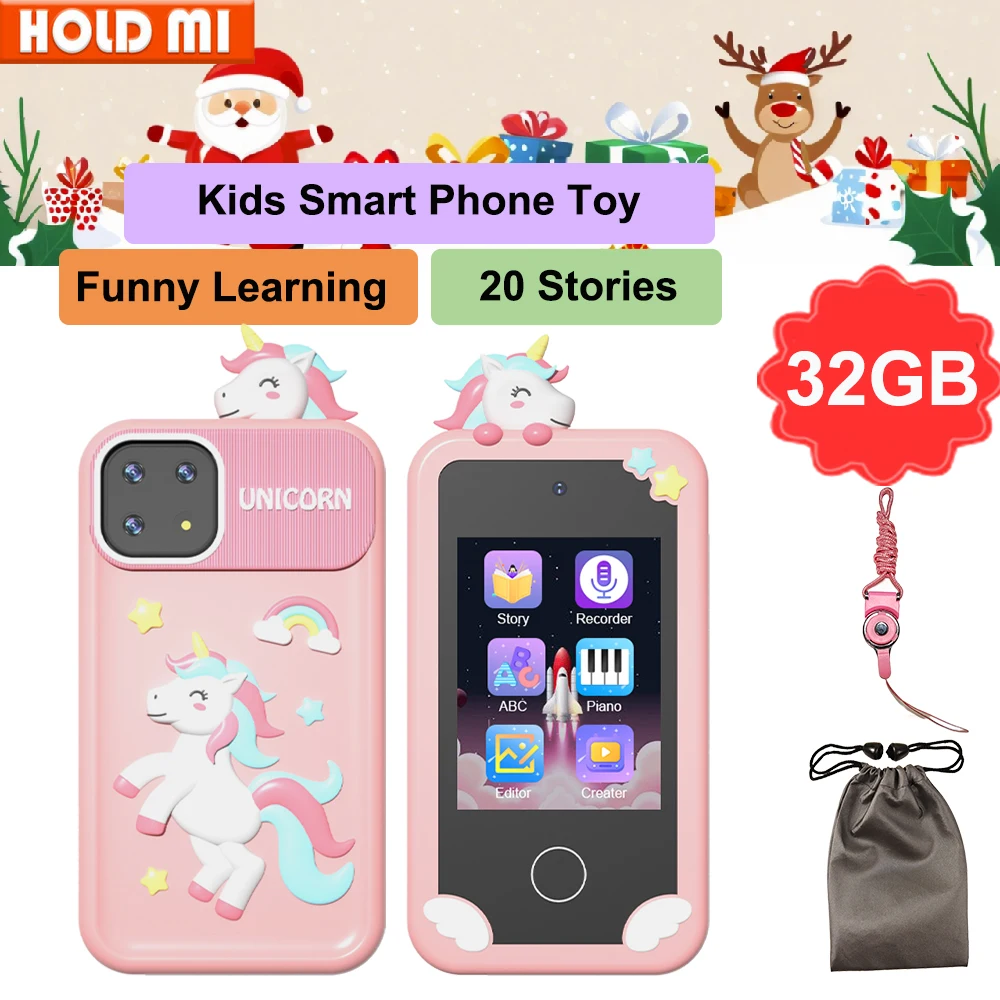 Kids Smart Phone Toys 20 Stories 10 Games Unicorn Baby Mobile for Girls Boys Educational Learning Toys Birthday Christmas Gifts