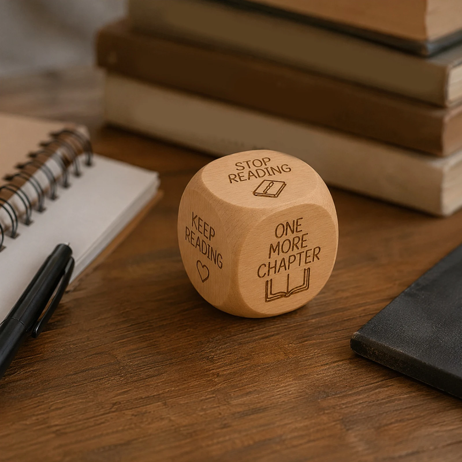 Creative Reading Dice with Engraved Prompt Bookworm Decision Dice Gift 6-Sided Creative What To Read Dice for Reading Challenge