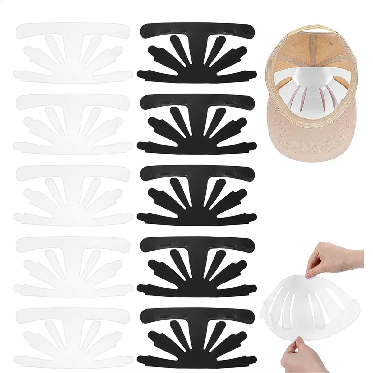 Plastic Hat Rack,10Pcs Hat Shaper for Baseball Caps Insert Bump Caps Washer Inserts Shapers for Baseball Cap &LICG