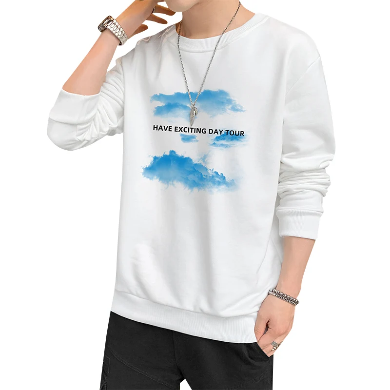 New Autumn and Spring Long sleeved T-shirt for Men\'s Sweater Underlay Shirt for Men\'s Round Neck Pullover Sweater for Men