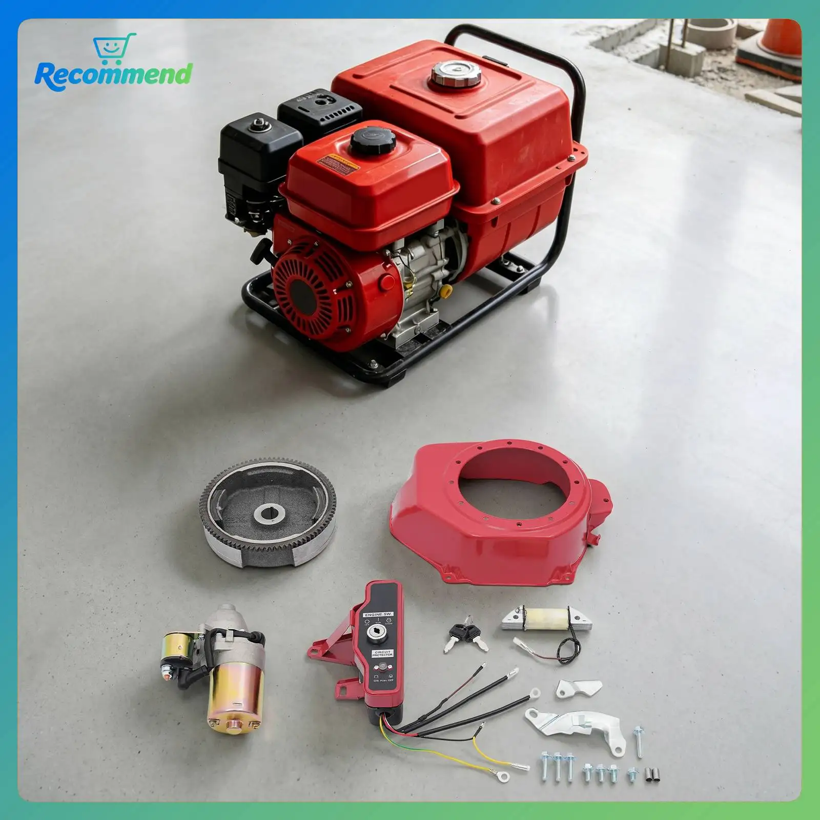 Parti di ricambio, kit di avviamento per tosaerba, parti per tosaerba a benzina, kit di conversione da avviamento a strappo a avviamento elettrico per modelli 168F, 170F, GX160, GX200, motore