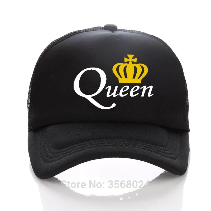 Child King Queen Baseball cap Printed Kids Hat Mesh Net Kingqueen Snapback Peaked Hats Unisex Gold crown Travel KING CROWN Caps