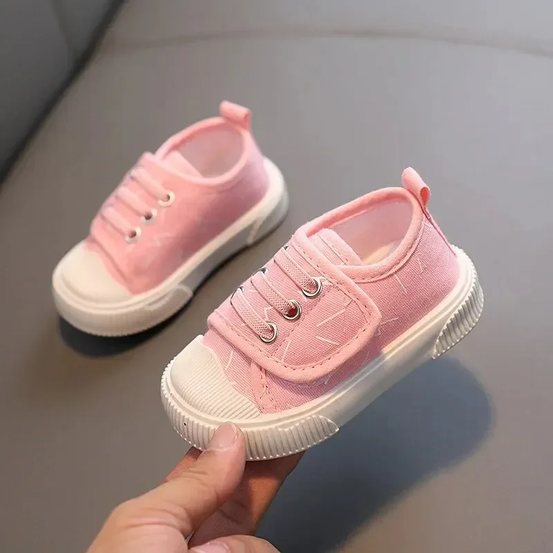 1-6 Years Old Children Canvas Shoes Spring Autumn Casual Low Cut Board Shoes Breathable Cotton Lining Anti-slip Wear Resistant