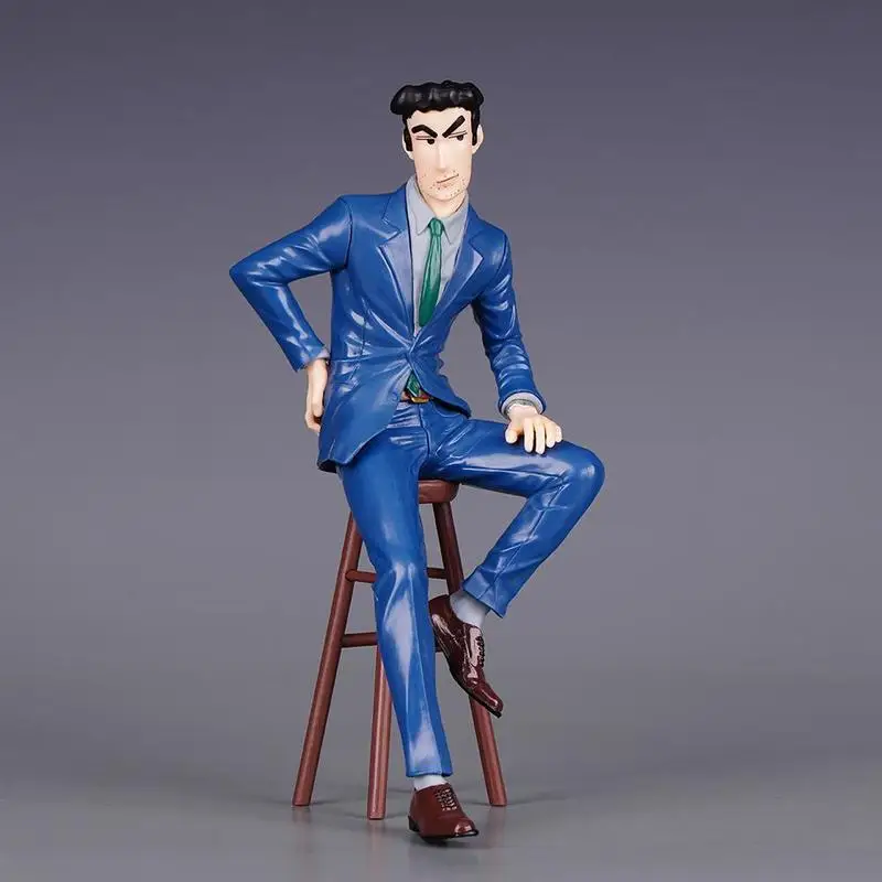 19cm Nohara Hiroshi Anime Figuras Terno Nohara Shinnosuke Pai Kit de Garagem Modelo Ornamento de Mesa Brinquedos para Crianças Presentes de Aniversário