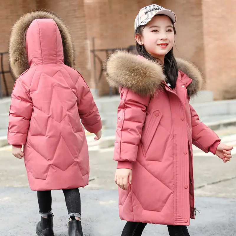 Jacket for Girls Hooded Warm Children Fashion Winter Coat Kids Teenage Girls Clothing Cotton Parkas Outerwear 8 10 12 Years Old