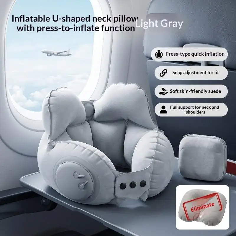 Business Trip Crown Inflatable U-shaped Pillow Travel Portable Neck Pillow Sleeping Artifact Not Crooked Headrest Driving