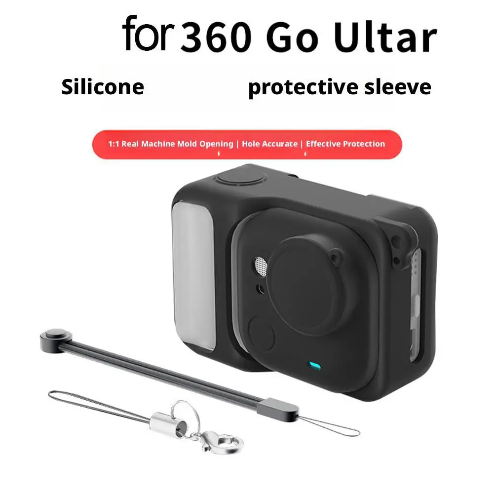 

For Insta360 GO Ultra Silicone Protective Case Shockproof Skin Cover With Lens Cap Anti-loss Rope For Insta360 GO Ultra Camera