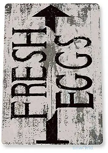 Fresh Eggs Paint Farm Hen House Chicken Coop Rustic Decor Tin Sign