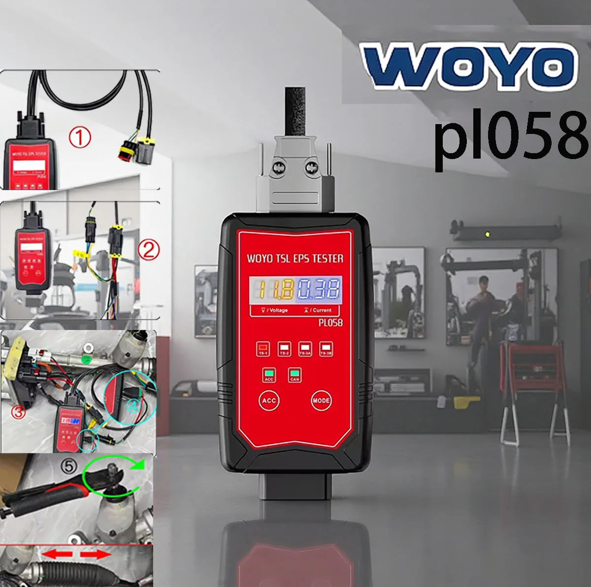 

WOYO PL058 EPS Tester For Tesla Model Y/S/3/X Steering Motor Detector on Bench Electrical Steering Wheel Auto Diagnostic Tool