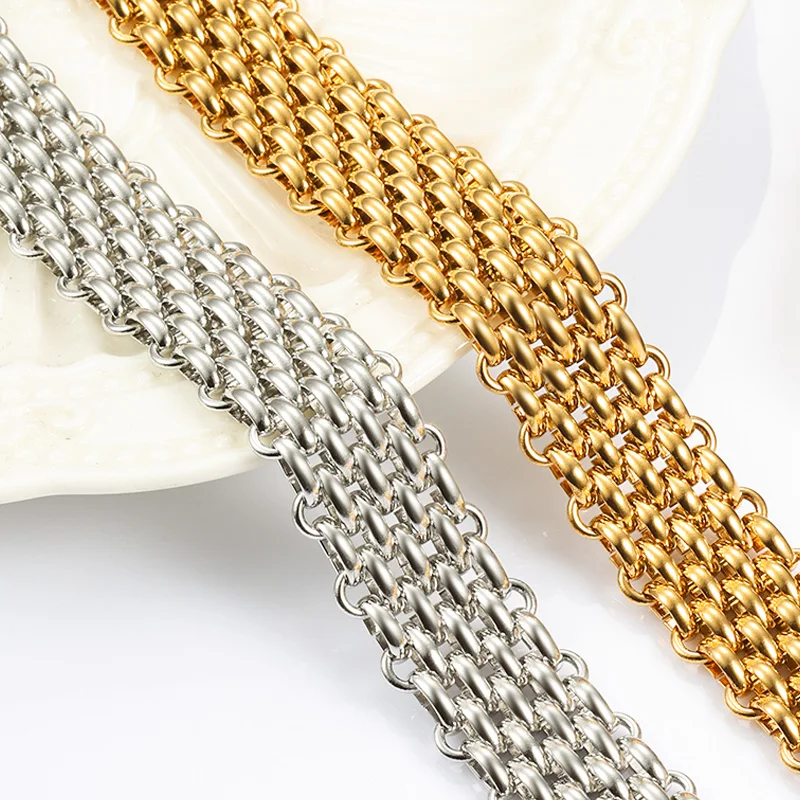 

3 /7 Rows Gold Chains Stainless Steel Jewelry Making Handmade Necklace Bracelets Crafts Materials DIY Accessories Supplies