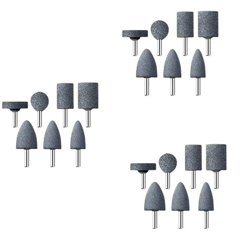 larsu-研磨石ポイントセット研削砥石研磨ヘッドビット1-4インチシャンク付き21個研磨石