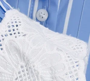 Abito lungo da donna con scollo tondo a righe blu, pizzo ricamato, ritaglio, sera, festa di compleanno, elegante abito da donna