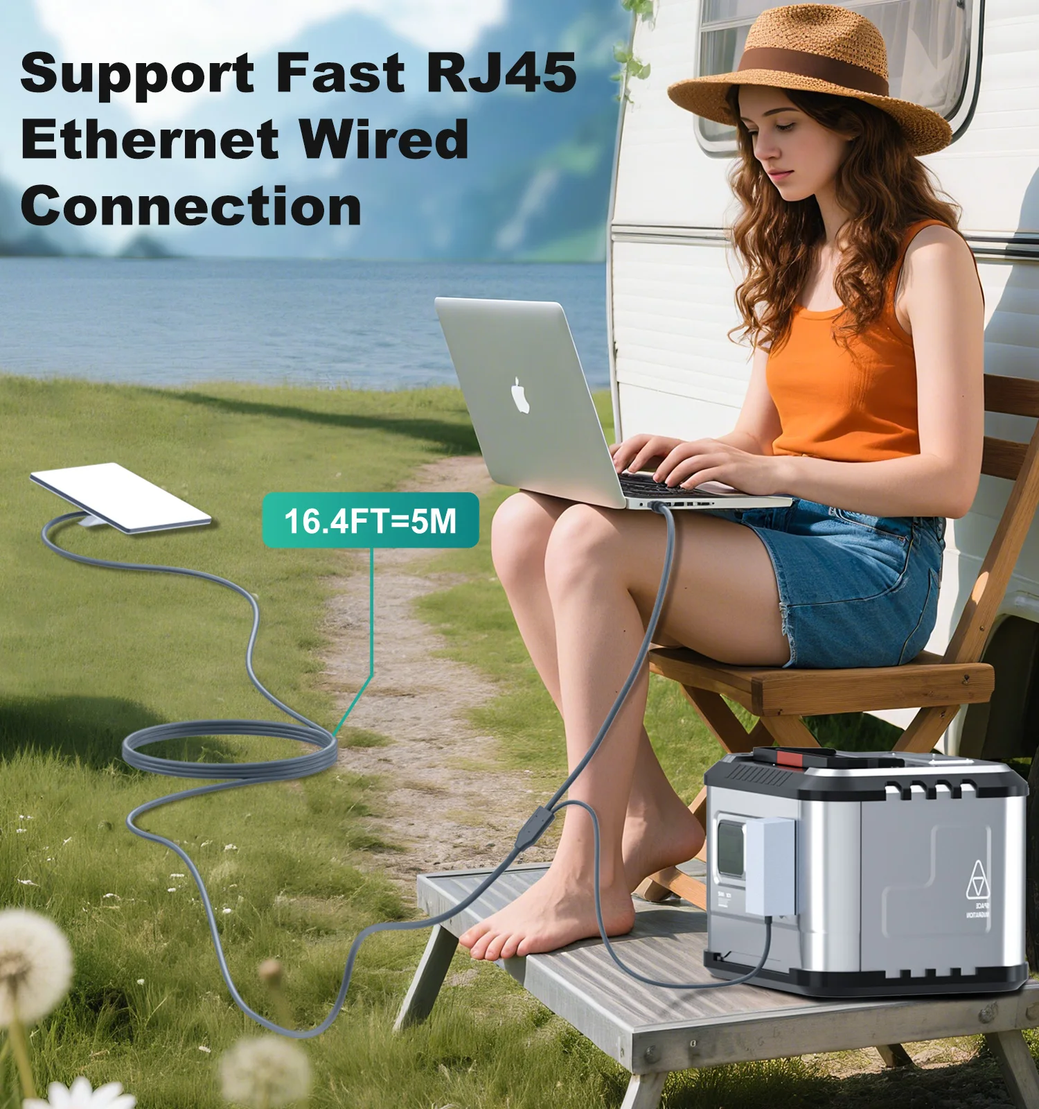 كابل إيثرنت صغير 2 في 2 مع شاحن USB C سريع 15FT DC إلى كابل USB C لـ Starlink Mini المعياري فقط