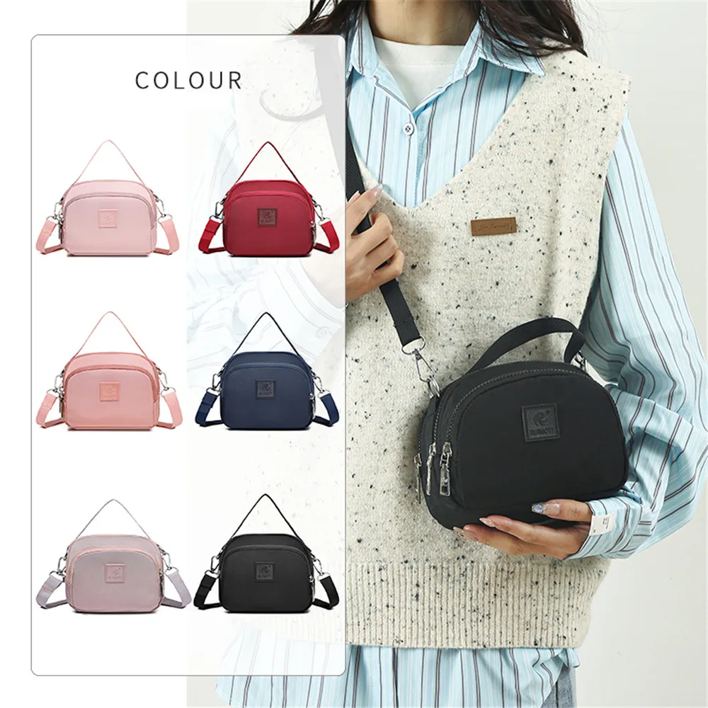 Nylon Shoulder Bag Women Waterproof Crossbody Bag Multi-pocket Handbag Large Capacity Messenger Bag Travel Oxford Handags Purses