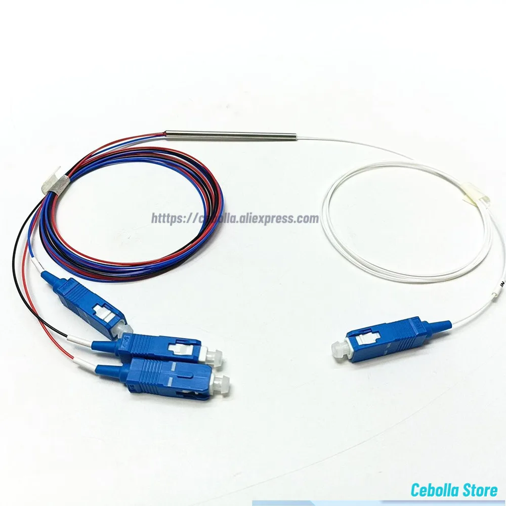 مقسم FBT من الألياف الضوئية 1X3 0.9 مم مع موصلات SC/APC SC/UPC 1310nm/1550nm #2