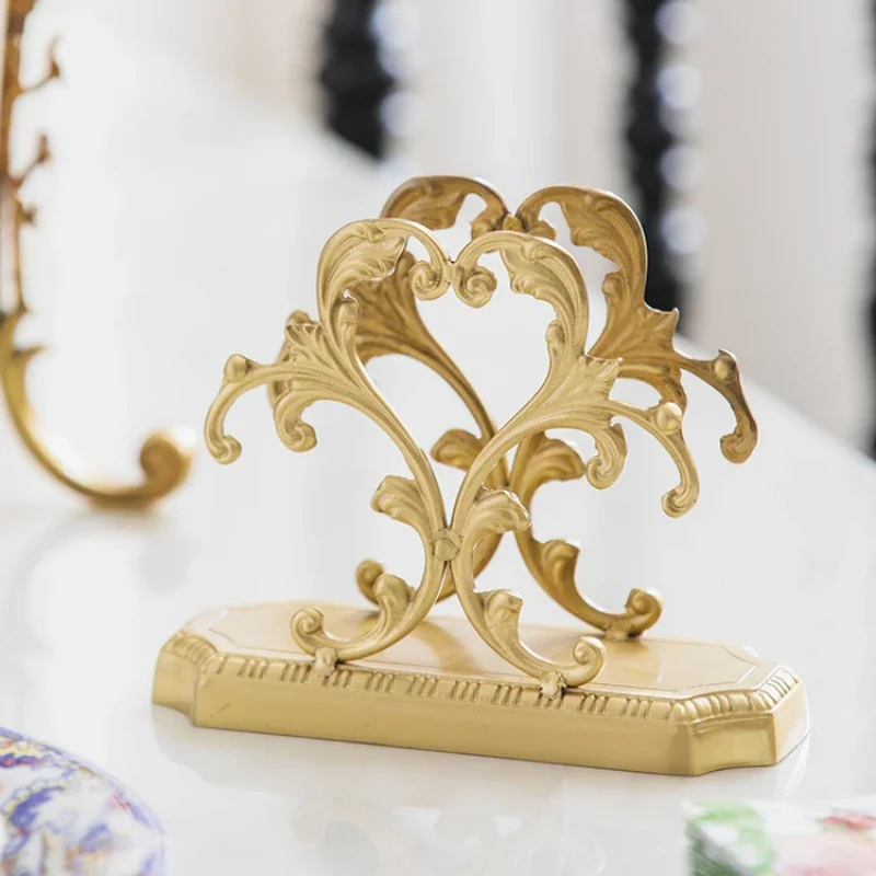 

Light Luxury Brass Dining Room Napkin Holder Storage Living Room Dining Table Hand Towel Box Napkin Box