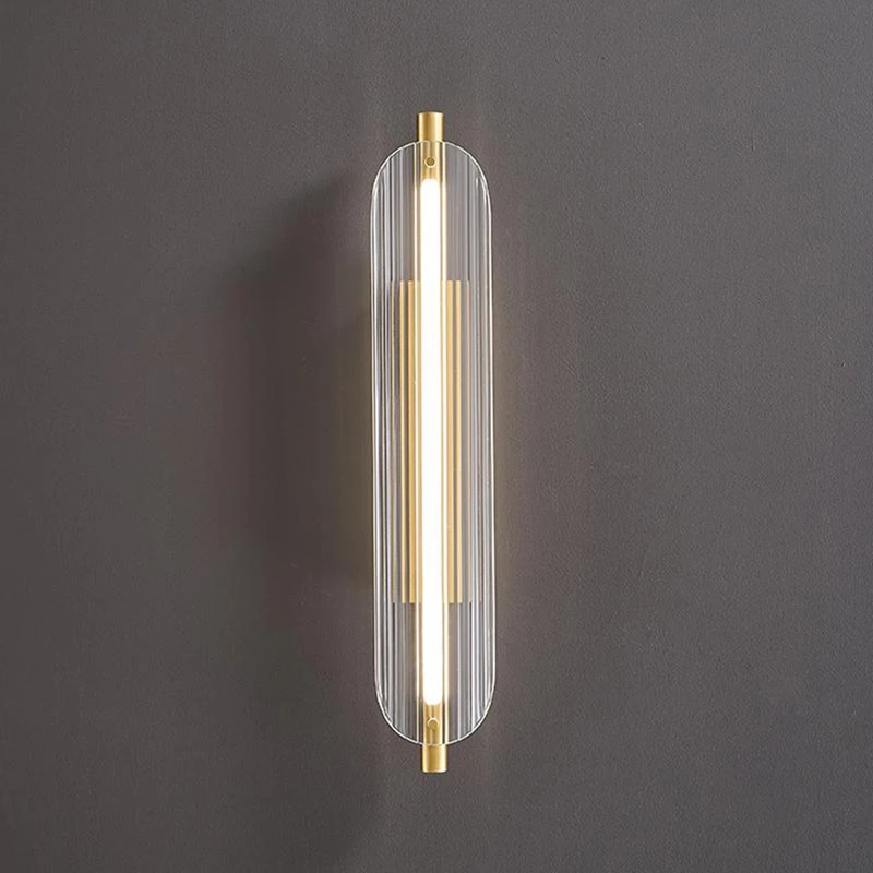 

Modern Clear Glass Wall Light Nordic Brass Gold For Living Room Bedroom Aisle Restaurant Sconce Copper Gold New Style Lamps