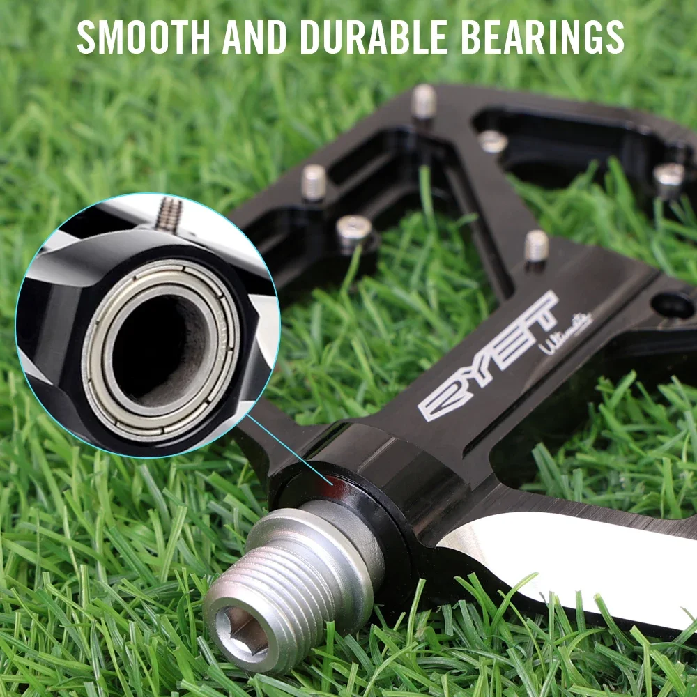 2024 RYET MTB Bicycle platform Pedal Sealed DU Bearings Non-slip Flat Pedal Mountain Road Bike Alloy Platform Cycling Parts