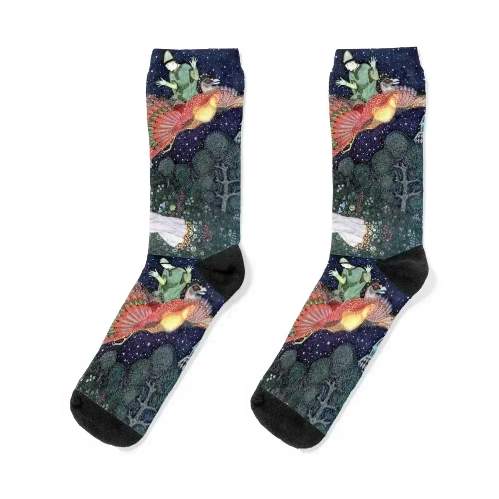 The Firebird - Edmund Dulac's Fairy Book: Fairy Tales of the Allied Nations Socks Running floral golf Socks For Women Men's