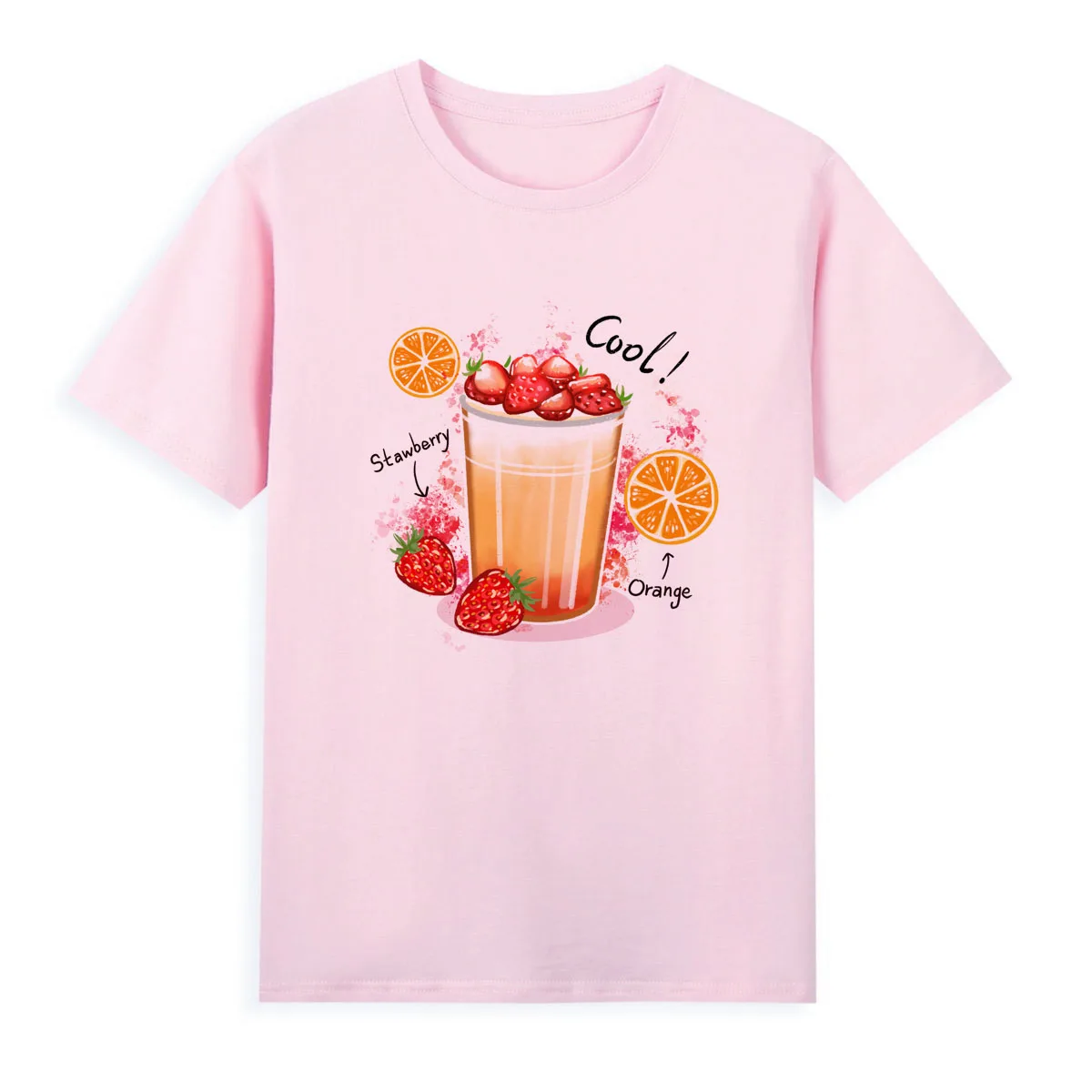 Cartoon juice printed T-shirt Women Summer Tops Tees Original Brand Tshirt Soft Casual Shirts For Girls A228