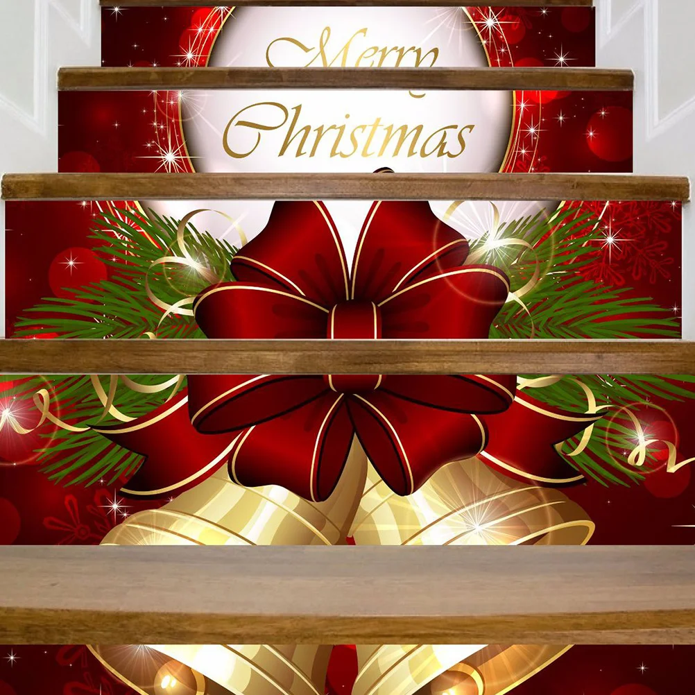 

3D Christmas Bell Self Adhesive Staircase Decal Diy Wall Mural For Home Party Decoration Staircase Stickers Diy Stair