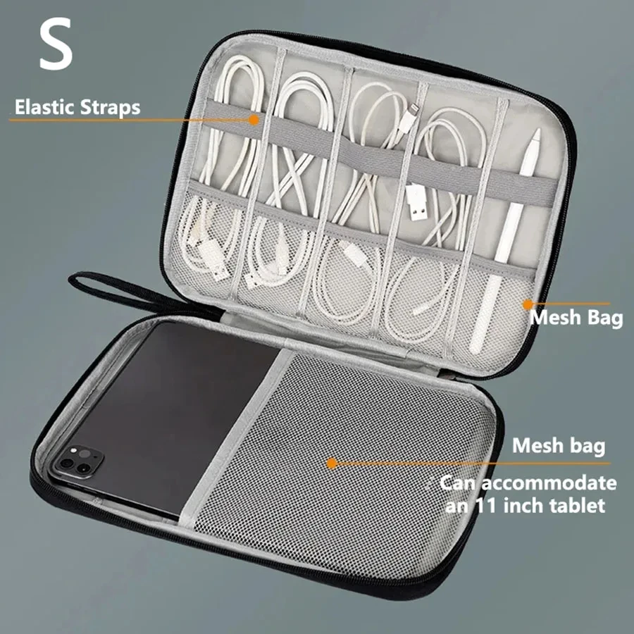 Portable Data Cable Storage Bag Digital USB Charger Earphone Wire Power Bank Organizer Box Travel Kit Storage Case Pouch