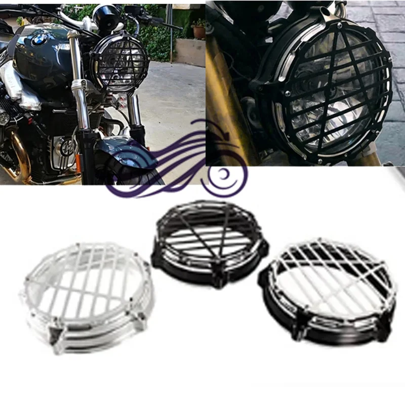 

Suitable for BMW BMW R NINE T modified latte lampshade lamp ring lamp frame guard net retro black front lampshade headlight cove