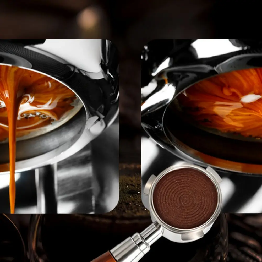 Sapele Espresso Tamper Station 7pcs Coffee Bar Set Distributor Spring Loaded Tamper Needle WDT Tool Dosing Funnel Barista Gear