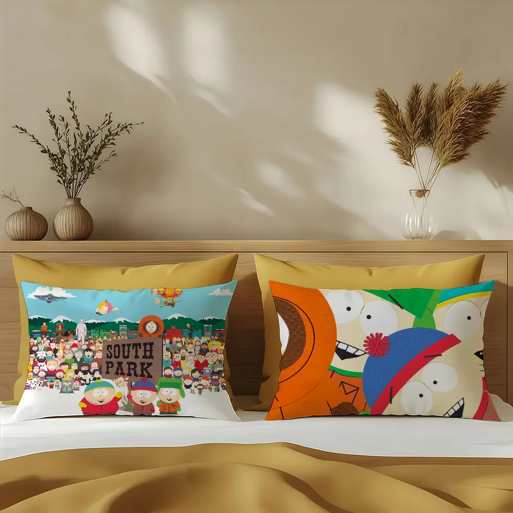Cartoon S-South P-Park Cute Cushion Cover Sofa Living Room Office Rectangle Pillow Cover Home Coffee Shop Bedding Hit Product